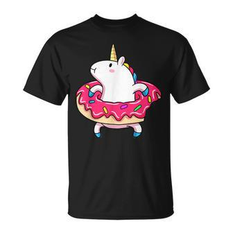 Unicorn Donut Float Cute Magical Animal Summer Girls T-Shirt - Monsterry