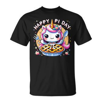 Unicorn Happy Pi Day Spiral Pi Math Pi Day 314 T-Shirt - Seseable