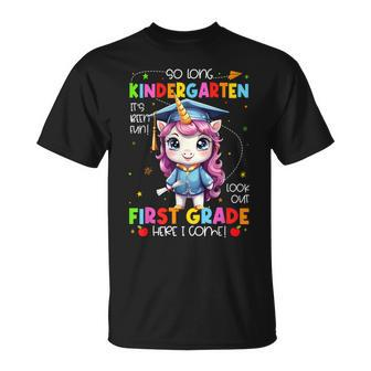 Unicorn So Long Kindergarten Graduation Last Day Of School T-Shirt - Seseable