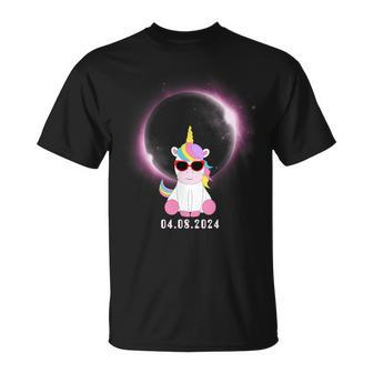 Unicorn Sunglasses Usa Total Sun Eclipse April 8 2024 T-Shirt | Mazezy
