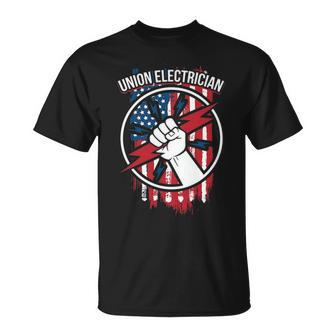 Union Electrician For American Electricians T-Shirt | Mazezy