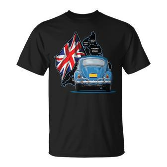 Union Jack Classic Car United Kingdom British Flag Car Lover T-Shirt - Thegiftio UK