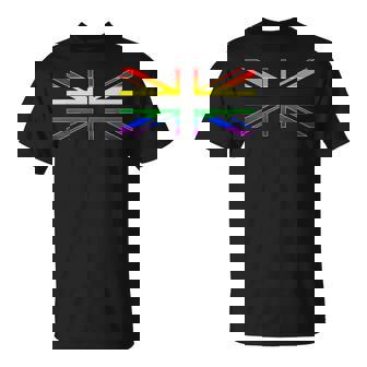 Union Jack Lgbtq Gay Pride Rainbow Flag Uk United Kingdom T-Shirt - Thegiftio UK