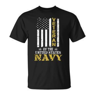United States Navy Veteran American Flag Patriotic T-Shirt - Monsterry