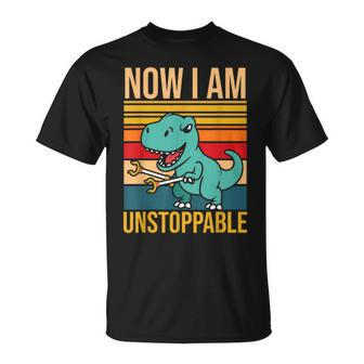 Now I Am Unstoppable Dinosaur Grabber Claws T-Shirt - Monsterry