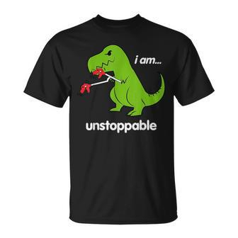 I Am Unstoppable T-Rex Dinosaur Dino Cool Cute Humor T-Shirt - Monsterry AU