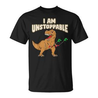 I Am Unstoppable Trex Short Dinosaur Arms Joke T-Shirt - Monsterry