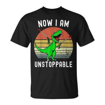 Now I Am Unstoppable Trex T-Rex Retro Vintage T-Shirt - Monsterry