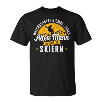 Unterschatzniemals Einen Alte Mann Auf Skiern Unterschatz Niemals Eine T-Shirt - Geschenkecke