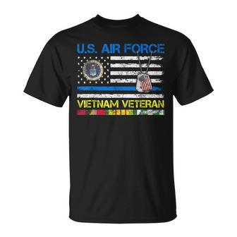 US Air Force Vietnam Veteran Usaf Veteran Flag Vintage T-Shirt - Monsterry CA