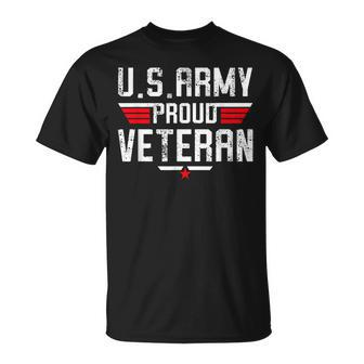 Us Army Proud Veteran Retro Dad Papa Grandpa T-Shirt - Monsterry UK