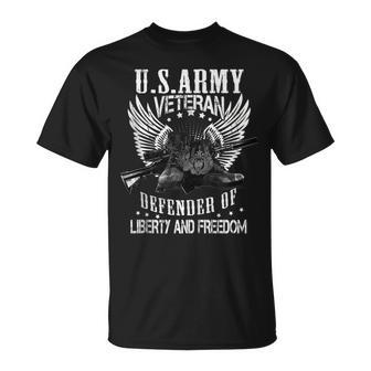 Us Army Veteran Defender Of Liberty Proud Us Army Veteran T-Shirt - Monsterry UK