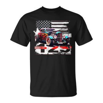 Us Muscle Car Hot Rod T-Shirt - Seseable