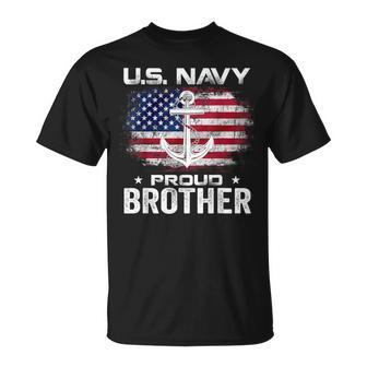 Us Navy Proud Brother With American Flag Veteran Day T-Shirt - Monsterry