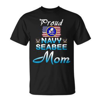 Us Navy Seabee Veteran Proud Navy Seabee Mom T-Shirt - Monsterry