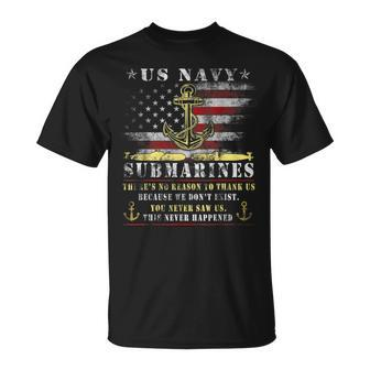 Us Navy Submarines Veteran Vintage Mens T-Shirt - Monsterry