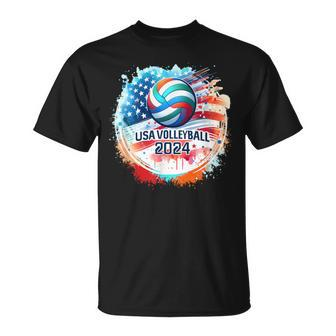 Usa 2024 Summer Games Volleyball America Sports 2024 Usa T-Shirt | Mazezy UK