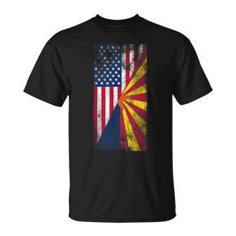 Usa Arizona Flags United States Of America Arizonans T-Shirt - Seseable