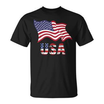 Usa Flag American United States Of America 4Th Of July T-Shirt - Monsterry