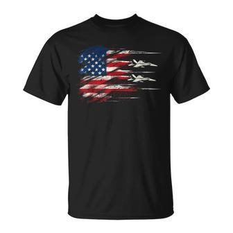 Usa Flag Fighter Jets 4Th Of July Patriotic T-Shirt - Monsterry UK