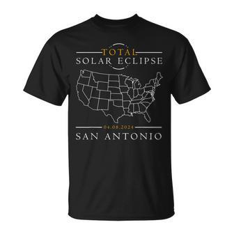 Usa Map Total Solar Eclipse 2024 San Antonio T-Shirt - Monsterry