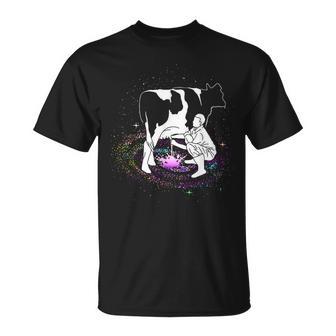 Vaca De Ordeño En El Espacio Galaxy Dream Para Regalo -Ía Láctea Divertida Camiseta unisex - Regaloses