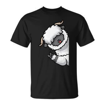 Valais Blacknose Sheep On Side Walliser Schwarznasenschaf T-Shirt - Monsterry CA