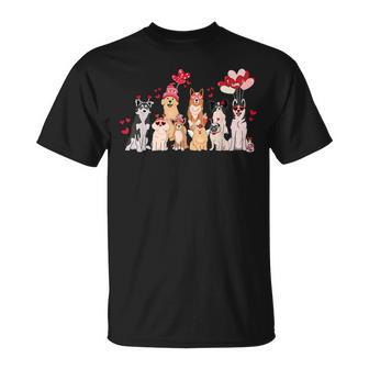 Valentine Dog Love Dog Lovely Dog Valentine's Day Boys Girls T-Shirt | Mazezy