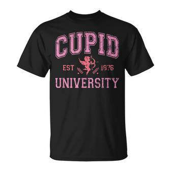Valentine's Day Cupid University Est 1876 Vintage Stressed T-Shirt - Monsterry CA