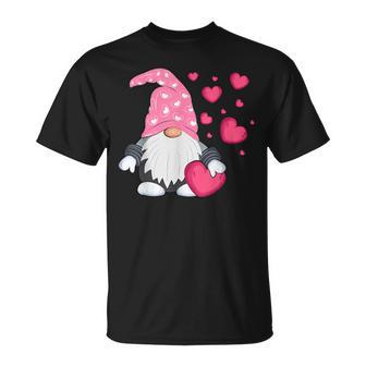Valentine's Day Gnome Love Holding Red Heart T-Shirt | Mazezy