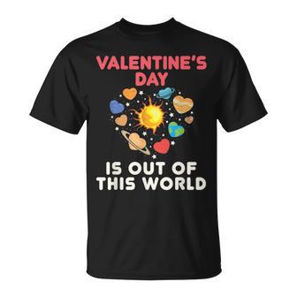 Valentine's Day Is Out Of This World Heart Planets Space T-Shirt - Monsterry AU