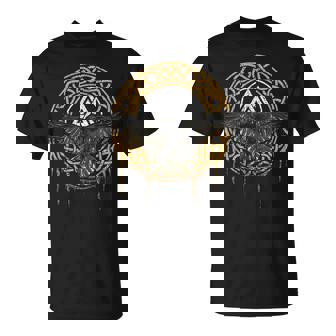 Valhalla Mitología Nórdica Negro Cuervoikingo Camiseta unisex - Regaloses