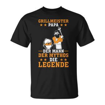 Vatertag Grillen Bbq Grillmeister Papa Barbecue T-Shirt - Geschenkecke