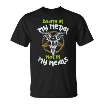Vegan Metal Death In My Metal Not In My Meals Veganism T-Shirt - Monsterry