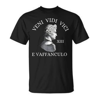 Veni Vidi Vici Xiii E Vaffanculo Black T-Shirt - Seseable
