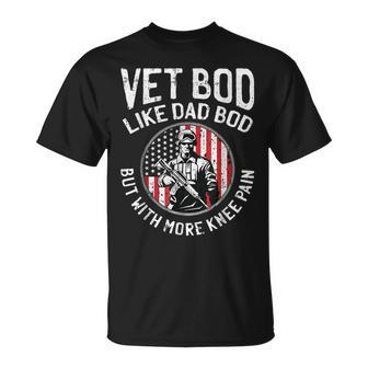 Vet Bod Like Dad Bod Veteran Army Military Usa Flag T-Shirt - Monsterry UK
