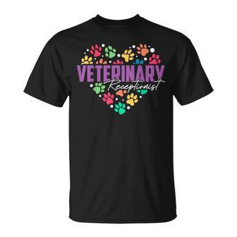 Vet Receptionist Appreciation Heart Veterinary Receptionist T-Shirt - Thegiftio UK