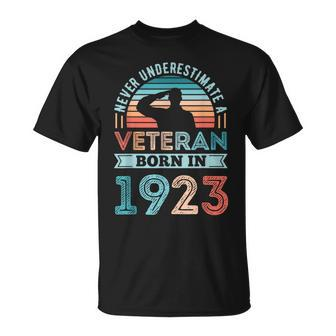 Veteran Born In 1923 100Th Birthday Military T-Shirt - Monsterry DE