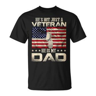Veteran He Is My Dad American Flag Veterans Day T-Shirt - Monsterry DE