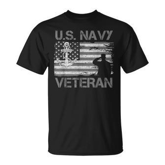 Veteran Of Us Navy Usa Flag Vintage Us Navy T-Shirt - Monsterry