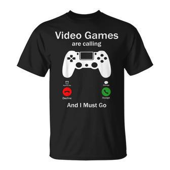 Video Games Are Calling And I Must Go Console Gamer T-Shirt - Monsterry AU