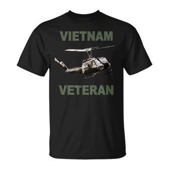 Vietnam Veteran Uh1 Huey Helicopter T T-Shirt - Monsterry