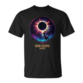 View Totality April 8 2024 Astronomy Deer Hunt Solar Eclipse T-Shirt - Seseable