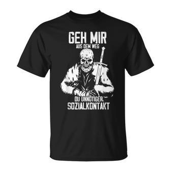 Viking Geh Mir Aus Dem Weg Herren T-Shirt in Schwarz, Spruch für Abstand - Seseable