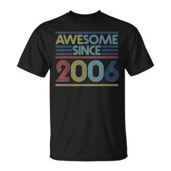 Vintage 16Th Birthday Awesome Since 2006 T-Shirt - Monsterry