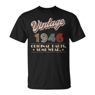 Vintage 1946 Original Parts Year Of Birth Birthday T-Shirt - Monsterry AU