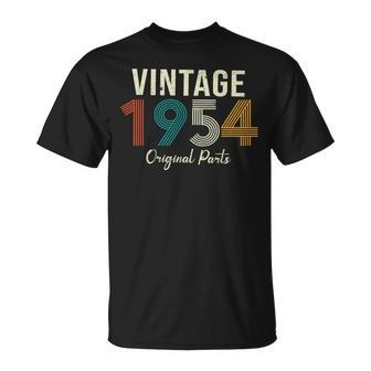 Vintage 1954 Original Parts Retro 70Th Birthday T-Shirt - Monsterry