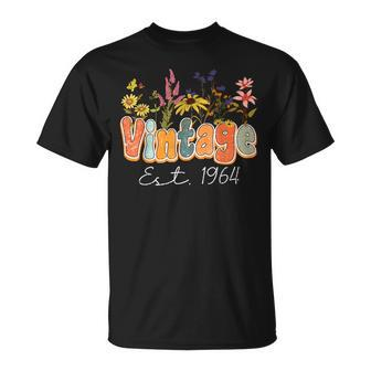 Vintage 1964 60Th Birthday Wildflower 60 Year Old Women T-Shirt - Seseable