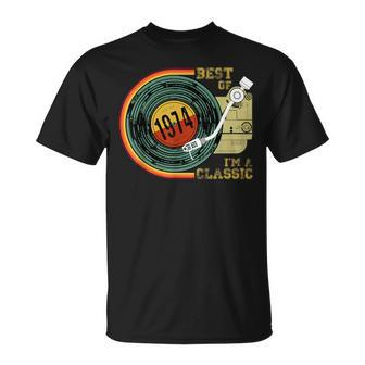 Vintage 1974 I'm Classic 46Th Birthday Graphic Retro Vinyl T-Shirt - Monsterry DE