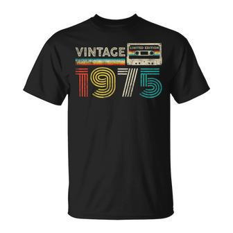 Vintage 1975 Classic Birthday 1975 Cassette Tape Vintage T-Shirt - Seseable